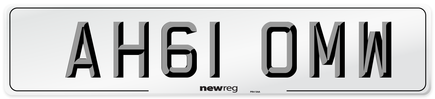 AH61 OMW Number Plate from New Reg